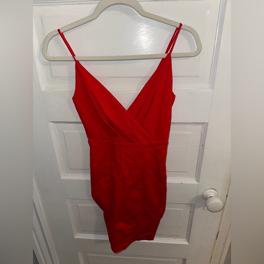 Red mini dress